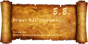 Braun Bársonyka névjegykártya